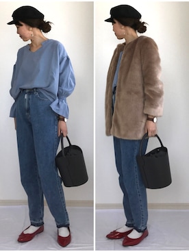 「NATURAL BEAUTY BASIC（ナチュラルビューティーベーシック）のアイテム（ブルゾン）」を使った、IKUmamaさん（レディース・159cm）の冬コーディネート