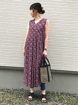 「NOMBRE IMPAIR（ノンブルアンペール）のアイテム（ワンピース/ドレス）」を使った、IKUmamaさん（レディース・159cm）の夏コーディネート