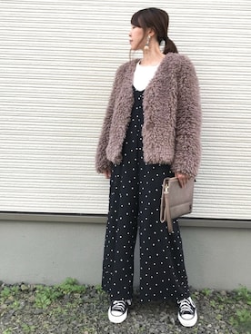「haco!（ハコ）のアイテム（ノーカラージャケット）」を使った、IKUmamaさん（レディース・159cm）の秋コーディネート