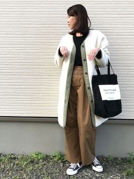 「Alpha Industries（アルファインダストリーズ）のアイテム（ブルゾン）」を使った、IKUmamaさん（レディース・159cm）の秋コーディネート