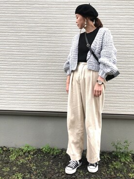 「one after another NICE CLAUP（ワンアフターアナザーナイスクラップ）のアイテム（ハンチング/ベレー帽）」を使った、IKUmamaさん（レディース・159cm）の秋コーディネート