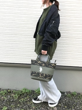 「WR（ダブルアール）のアイテム」を使った、IKUmamaさん（レディース・159cm）の秋コーディネート