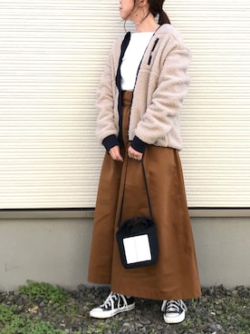 「Fun & Daily（ファンアンドデイリー）のF&D : ビッグフープピアス（ピアス（両耳用））」を使った、IKUmamaさん（レディース・159cm）の秋コーディネート