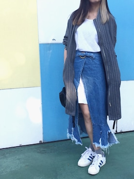 「STYLENANDA（スタイルナンダ）のアイテム（スタジャン）」を使った、goldie.ylyさん（レディース・160cm）の冬コーディネート