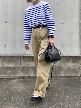 Hyke ハイク ボーダー ロングスリーブ カットソー を使った人気ファッションコーディネート Wear