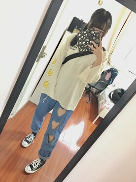 「WC（ダブル シー）のアイテム（デニムパンツ）」を使った、Ryooo☆さん（レディース・163cm）の秋コーディネート