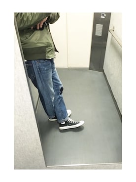 「アイテム（ミリタリージャケット）」を使った、MASAさん（メンズ・172cm）の春コーディネート