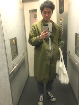 「ロールアップ」｜「アイテム（モッズコート）」を使った、MASAさん（メンズ・172cm）の冬コーディネート