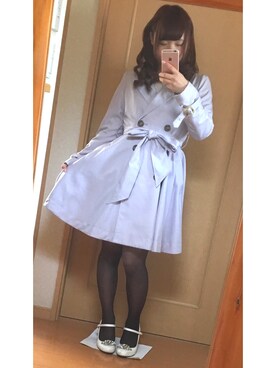 「TITTY&CO.（ティティーアンドコー）のアイテム（トレンチコート）」を使った、おいもちゃんさん（レディース・150cm）の春コーディネート