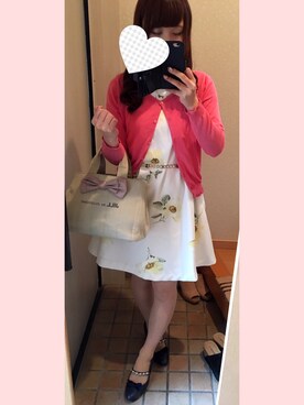 「STRAWBERRY-FIELDS（ストロベリーフィールズ）のアイテム（カーディガン/ボレロ）」を使った、おいもちゃんさん（レディース・150cm）の春コーディネート