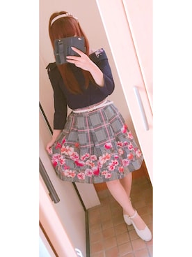 「tocco（トッコ）のアイテム（スカート）」を使った、おいもちゃんさん（レディース・150cm）の秋コーディネート