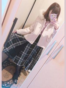 「RANDA」｜「アイテム（ダッフルコート）」を使った、おいもちゃんさん（レディース・150cm）の春コーディネート