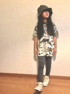 「H&M（エイチ・アンド・エム）のアイテム（ハット）」を使った、nayu*さん（キッズ・130cm）の夏コーディネート