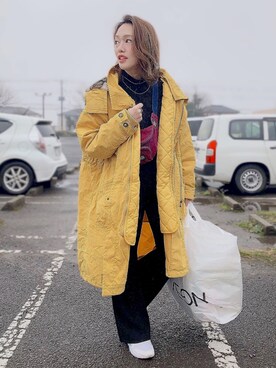 「AS KNOW AS plus（アズノゥアズプラス）のアイテム（ミリタリージャケット）」を使った、guckeeさん（レディース・152cm）の冬コーディネート