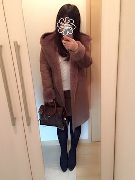 「URBAN RESEARCH ROSSO WOMEN（アーバンリサーチ　ロッソ）のアイテム（ムートンコート）」を使った、toto◡̈*さん（レディース・153cm）の冬コーディネート