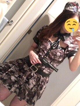 「アーミー」｜「アイテム（ワンピース/ドレス）」を使った、香さん（レディース・164cm）の秋コーディネート