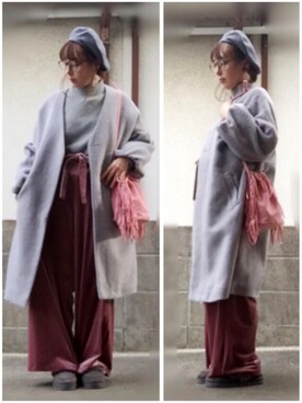 「ベレ女」｜ひめもんさん（レディース・154cm）の冬コーディネート