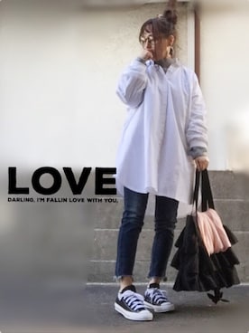 「服バカ」｜「アイテム（シャツワンピース）」を使った、ひめもんさん（レディース・154cm）の冬コーディネート