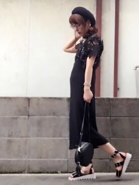 「服バカ」｜「アイテム（ハンチング/ベレー帽）」を使った、ひめもんさん（レディース・154cm）の夏コーディネート