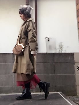 「服バカ」｜「アイテム（その他アウター）」を使った、ひめもんさん（レディース・154cm）の冬コーディネート