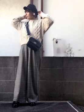 「one after another NICE CLAUP（ワンアフターアナザーナイスクラップ）のアイテム（キャスケット）」を使った、ひめもんさん（レディース・154cm）の冬コーディネート