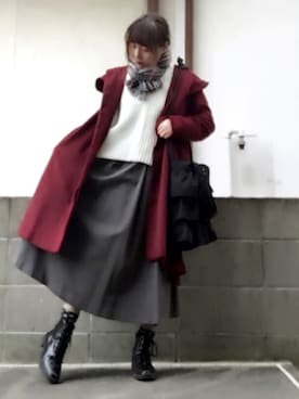 「服バカ」｜「アイテム（その他アウター）」を使った、ひめもんさん（レディース・154cm）の冬コーディネート