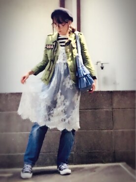 「服バカ」｜「アイテム（その他）」を使った、ひめもんさん（レディース・154cm）の春コーディネート