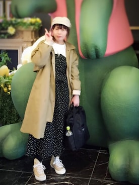 「服バカ」｜「アイテム（その他アウター）」を使った、ひめもんさん（レディース・154cm）の春コーディネート