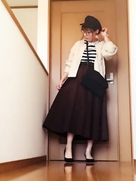 「one after another NICE CLAUP（ワンアフターアナザーナイスクラップ）のアイテム（キャスケット）」を使った、ひめもんさん（レディース・154cm）の秋コーディネート