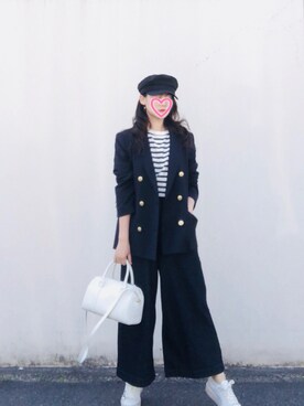 「MERCURYDUO（マーキュリーデュオ）のアイテム（デニムパンツ）」を使った、Fangさん（レディース・164cm）の春コーディネート