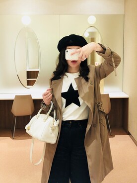 「MERCURYDUO（マーキュリーデュオ）のアイテム（デニムパンツ）」を使った、Fangさん（レディース・164cm）の春コーディネート