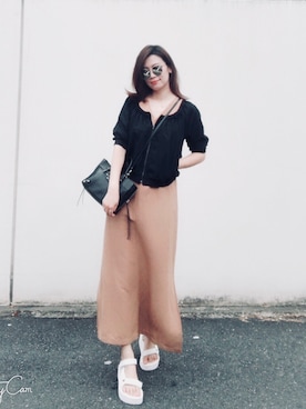 「Teva（テバ）のTEVA FLATFORM UNIVERSAL（サンダル）」を使った、Fangさん（レディース・164cm）の秋コーディネート