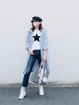 「URBAN RESEARCH（アーバンリサーチ）のアイテム（モッズコート）」を使った、Fangさん（レディース・164cm）の秋コーディネート