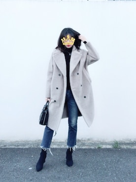 「STUNNING LURE（スタニングルアー）のアイテム（ムートンコート）」を使った、Fangさん（レディース・164cm）の冬コーディネート