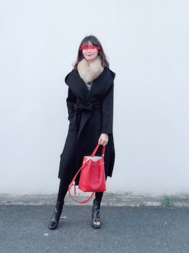 「STRAWBERRY-FIELDS（ストロベリーフィールズ）のアイテム（その他アウター）」を使った、Fangさん（レディース・164cm）の冬コーディネート