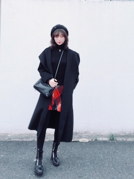 「STRAWBERRY-FIELDS（ストロベリーフィールズ）のアイテム（その他アウター）」を使った、Fangさん（レディース・164cm）の冬コーディネート