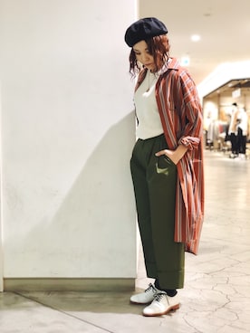 「アイテム（シャツワンピース）」を使った、キムラアスミさん（レディース・156cm・20代）の秋コーディネート