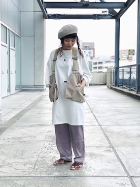 「COMFY（コンフィー）のアイテム」を使った、キムラアスミさん（レディース・156cm）の春コーディネート