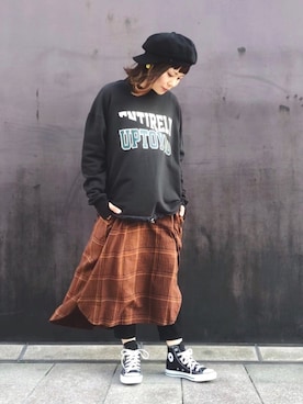 「uncut bound」｜「アイテム（ワンピース/ドレス）」を使った、キムラアスミさん（レディース・156cm）の秋コーディネート