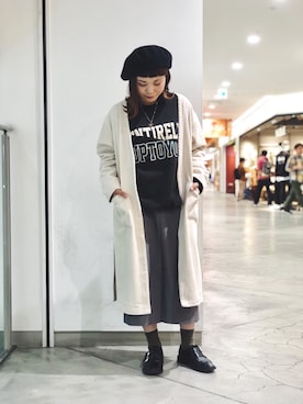「uncut bound」｜「アイテム（スウェット）」を使った、キムラアスミさん（レディース・156cm）の秋コーディネート