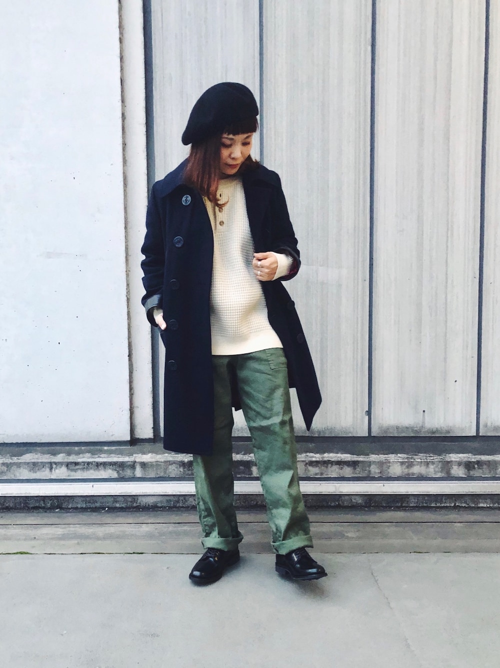 ステンカラーコート レディース RUMBLE RED(ランブルレッド) Pea Coat / ピーコート