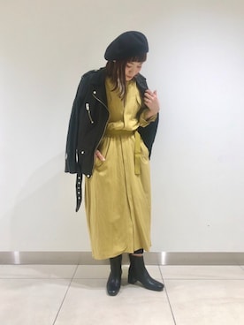 「Johnbull Private labo（ジョンブルプライベートラボ）のアイテム（ワンピース/ドレス）」を使った、キムラアスミさん（レディース・156cm）の冬コーディネート