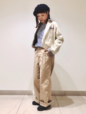 「アイテム（ブルゾン）」を使った、キムラアスミさん（レディース・156cm・30代）の冬コーディネート