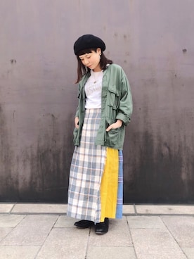 「アイテム（ブルゾン）」を使った、キムラアスミさん（レディース・156cm・30代）の春コーディネート