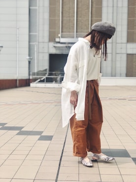 「Johnbull Private labo（ジョンブルプライベートラボ）のアイテム（パンツ）」を使った、キムラアスミさん（レディース・156cm）の春コーディネート