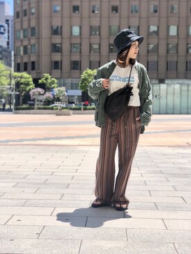 「アイテム（ブルゾン）」を使った、キムラアスミさん（レディース・156cm・30代）の夏コーディネート
