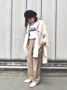 「Johnbull Private labo（ジョンブルプライベートラボ）のアイテム（パンツ）」を使った、キムラアスミさん（レディース・156cm）の秋コーディネート