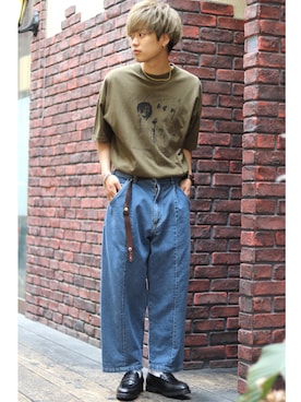 「HUMIS（ヒューミス）のアイテム」を使った、Ryusei Satoさん（メンズ・175cm）の夏コーディネート