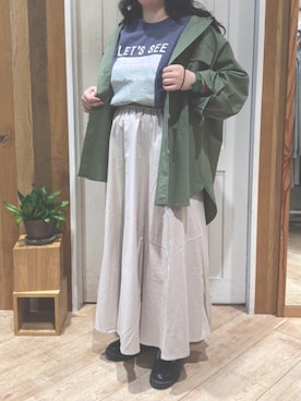 「Samansa Mos2 blue（サマンサモスモスブルー）のアイテム（その他アウター）」を使った、かいちゃさん（レディース・146cm）の春コーディネート