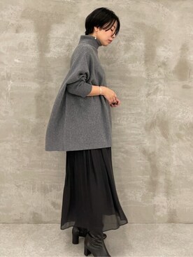 「キュロット」｜「アイテム（その他シューズ）」を使った、norikoさん（レディース・160cm）の冬コーディネート